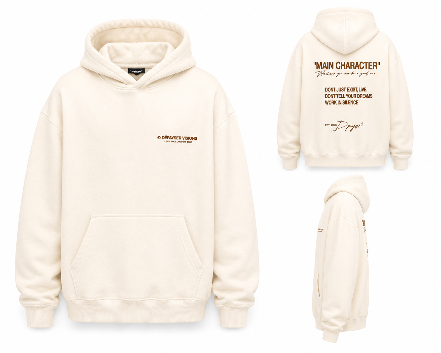 OVERSIZED HOODIE CREAMY WHITE (LIMITED) "MAIN CHARACTER " 1 of 300