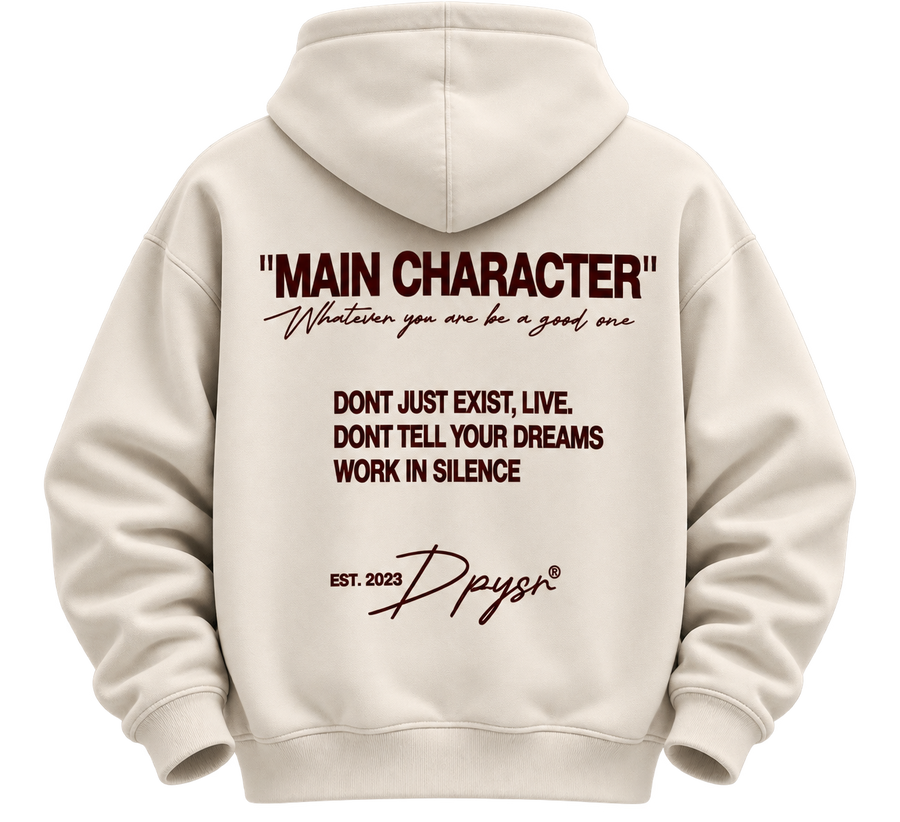 OVERSIZED HOODIE CREAMY WHITE (LIMITED) "MAIN CHARACTER " 1 of 300